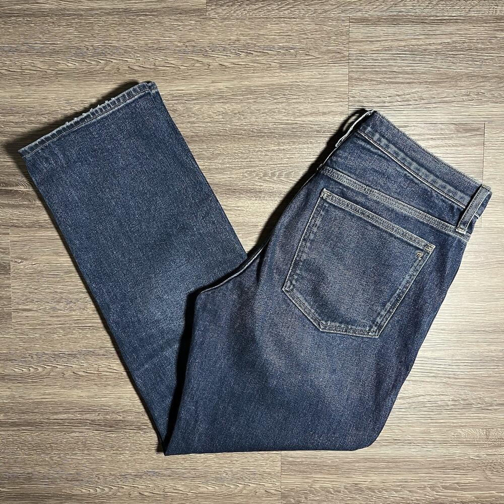 Madewell The Longline Straight Jeans Women's 31 Blue High Rise Denim EUC